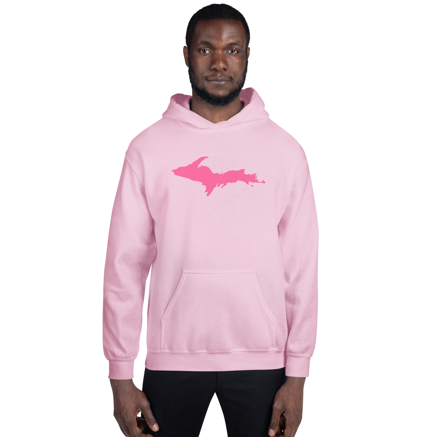 Michigan Upper Peninsula Hoodie (w/ Pink UP Outline) | Unisex Standard