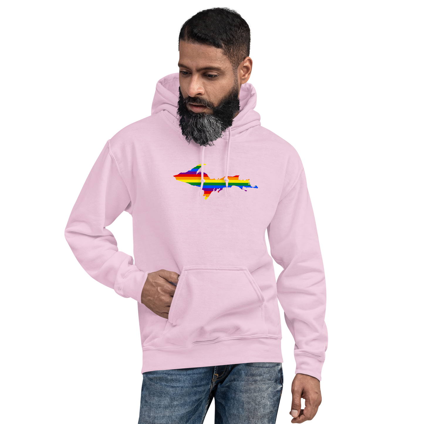 Michigan Upper Peninsula Hoodie (w/ UP Pride Flag Outline) | Unisex Standard