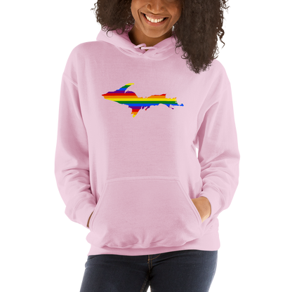 Michigan Upper Peninsula Hoodie (w/ UP Pride Flag Outline) | Unisex Standard