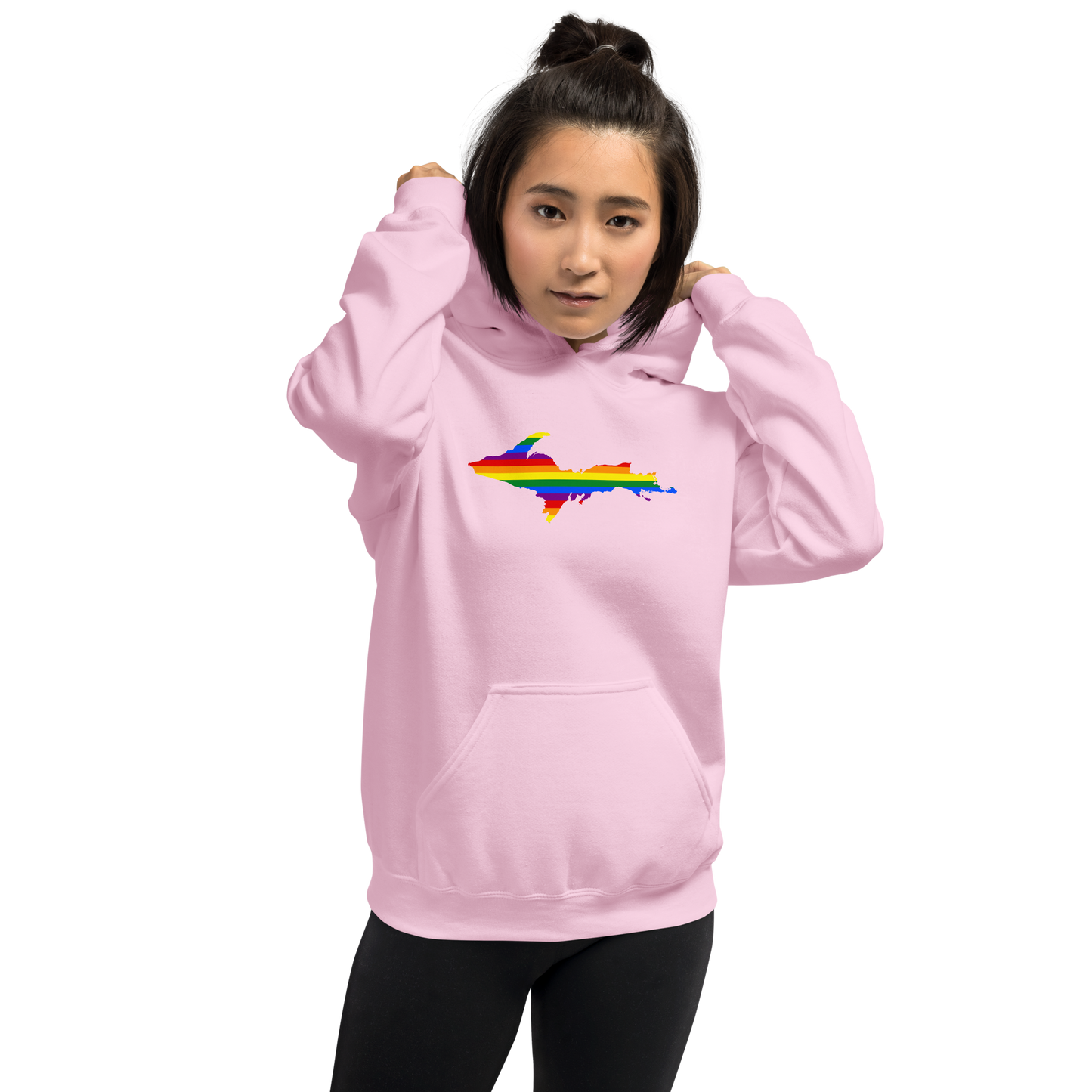 Michigan Upper Peninsula Hoodie (w/ UP Pride Flag Outline) | Unisex Standard