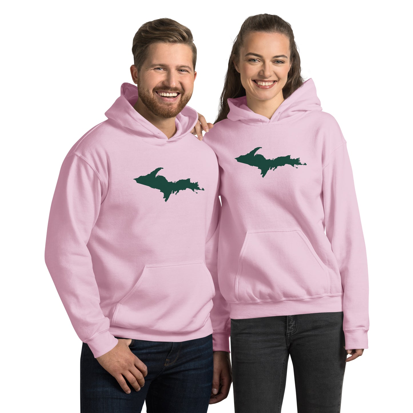 Michigan Upper Peninsula Hoodie (w/ Green UP Outline) | Unisex Standard