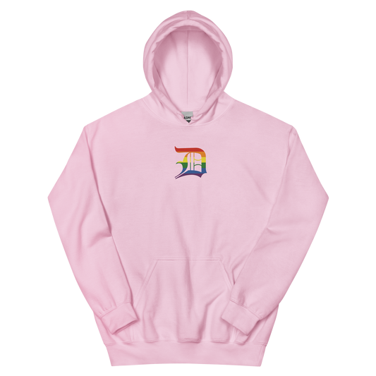 Detroit 'Old English D' Hoodie (Rainbow Pride Edition) | Unisex Standard - Emb.