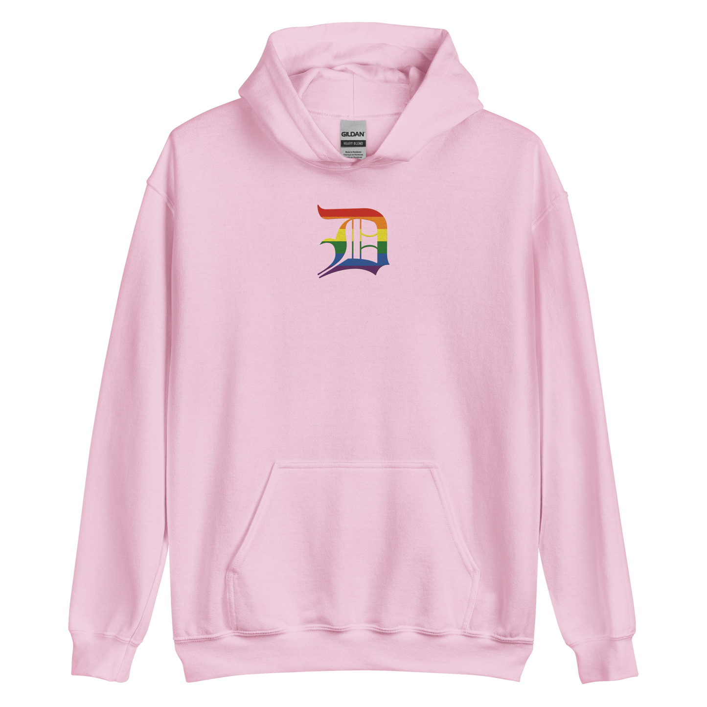 Detroit 'Old English D' Hoodie (Rainbow Pride Edition) | Unisex Standard - Emb.