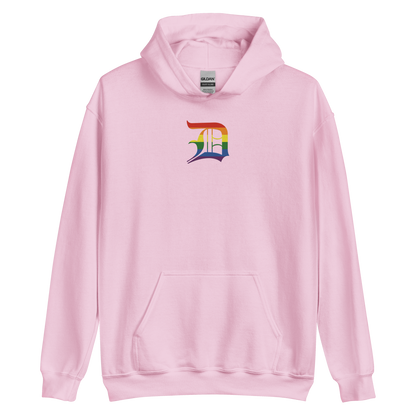 Detroit 'Old English D' Hoodie (Rainbow Pride Edition) | Unisex Standard - Emb.