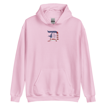 Detroit 'Old English D' Hoodie (Patriotic Edition) | Unisex Standard - Emb.