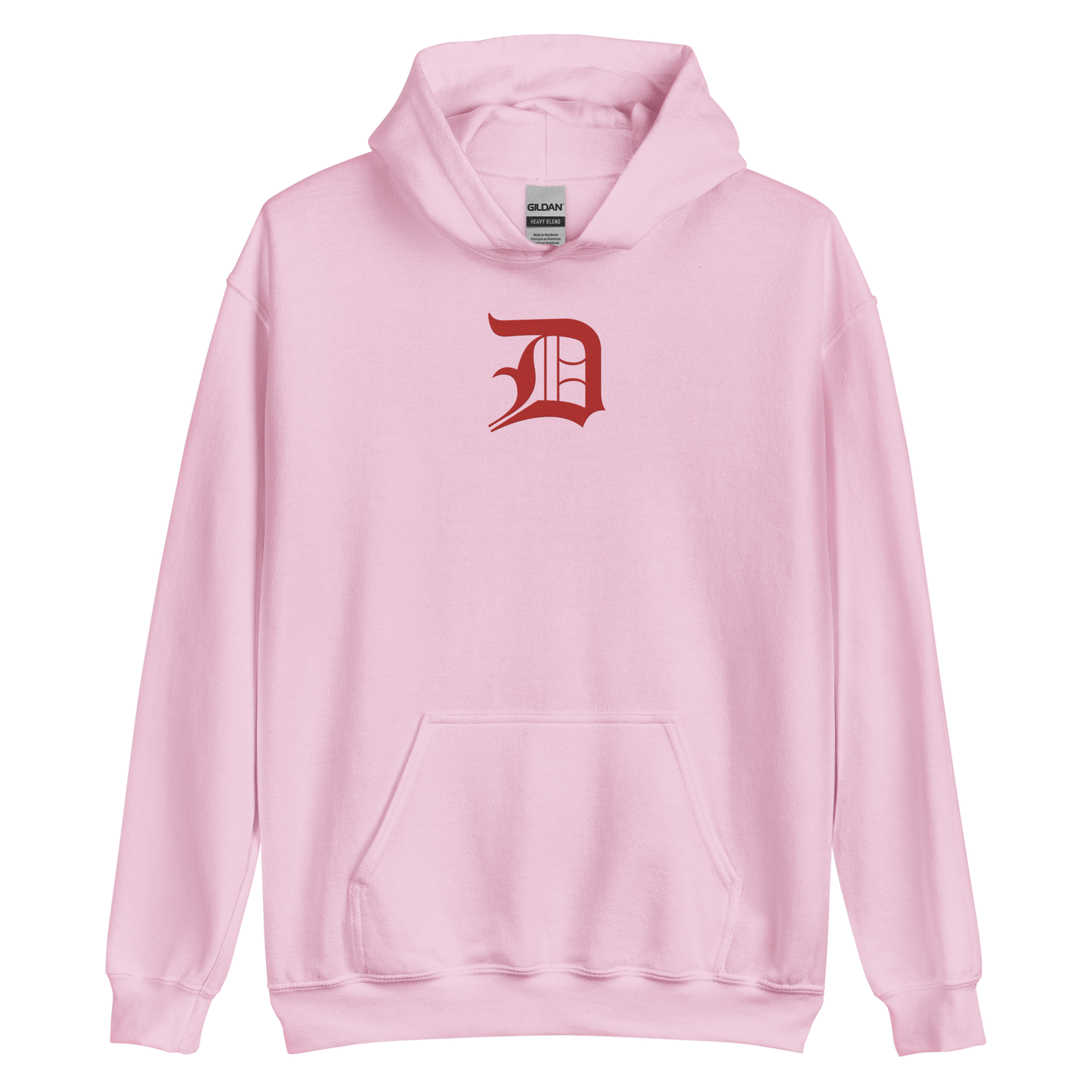 Detroit 'Old English D' Hoodie (Aliform Red) | Unisex Standard - Emb.