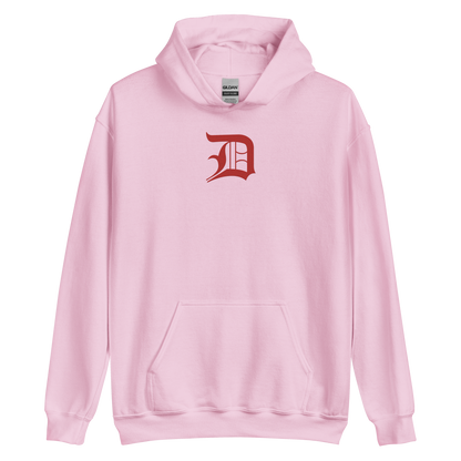 Detroit 'Old English D' Hoodie (Aliform Red) | Unisex Standard - Emb.