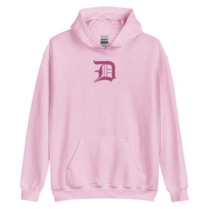 Detroit 'Old English D' Hoodie (Apple Blossom Pink) | Unisex Standard - Emb.