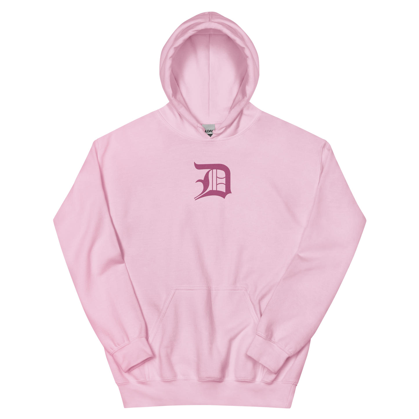 Detroit 'Old English D' Hoodie (Apple Blossom Pink) | Unisex Standard - Emb.