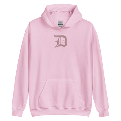 Detroit 'Old English D' Hoodie (Cherry Blossom Pink) | Unisex Standard - Emb.