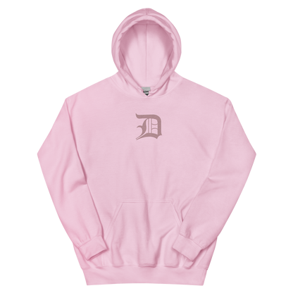 Detroit 'Old English D' Hoodie (Cherry Blossom Pink) | Unisex Standard - Emb.