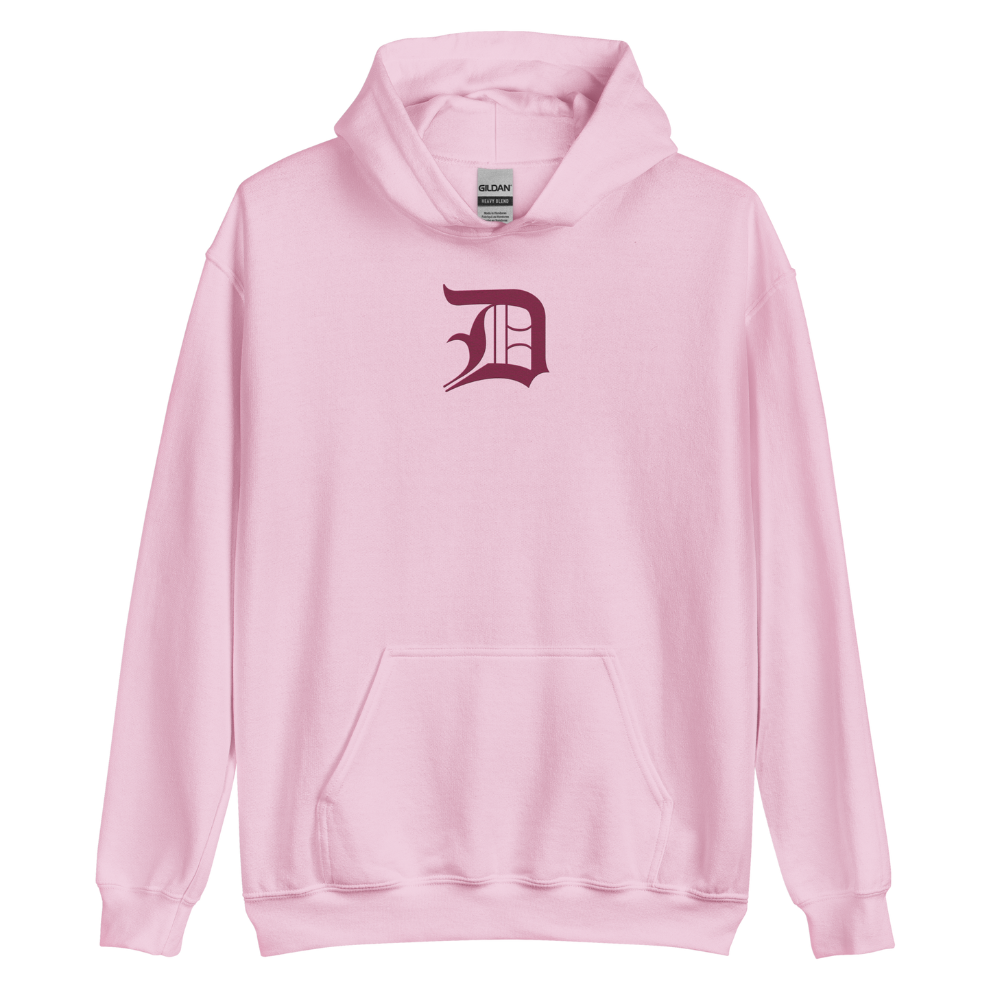 Detroit 'Old English D' Hoodie (Ruby Red) | Unisex Standard - Emb.