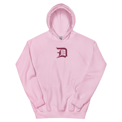 Detroit 'Old English D' Hoodie (Ruby Red) | Unisex Standard - Emb.