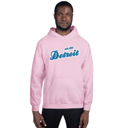 'Detroit EST. 1701' Hoodie (Azure Script Font) | Unisex Standard