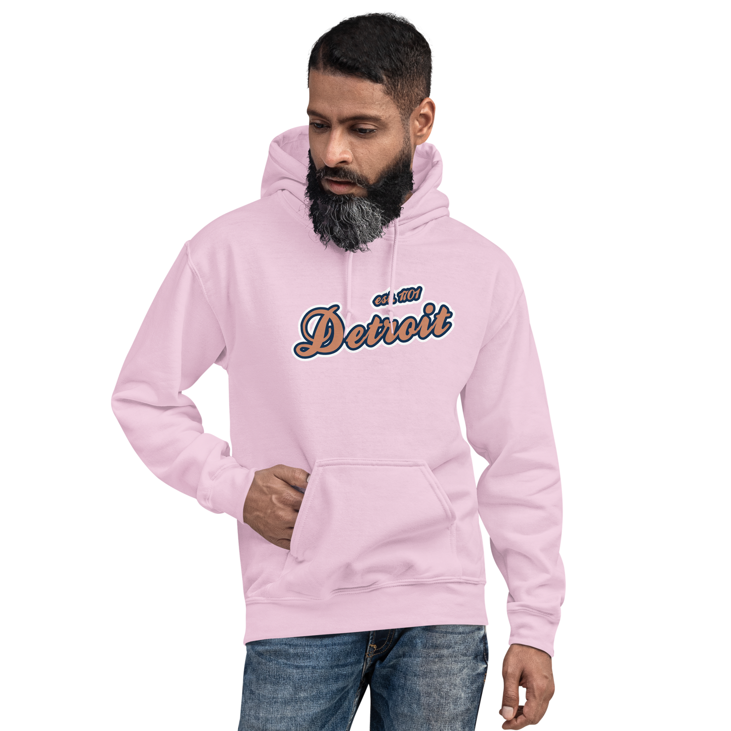 'Detroit EST. 1701' Hoodie (Copper Script Font) | Unisex Standard