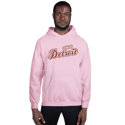 'Detroit EST. 1701' Hoodie (Ore Dock Red Script Font) | Unisex Standard