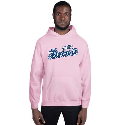 'Detroit EST. 1701' Hoodie (Dearborn Blue Script Font) | Unisex Standard