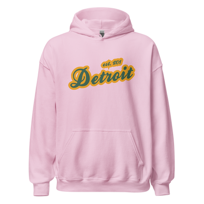 'Detroit EST. 1701' Hoodie (Ginger Ale Green Script Font) | Unisex Standard