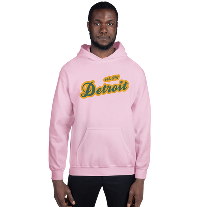 'Detroit EST. 1701' Hoodie (Ginger Ale Green Script Font) | Unisex Standard