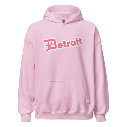 'Detroit' Hoodie (Rhodochrosite Pink w/ Old English 'D') | Unisex Standard