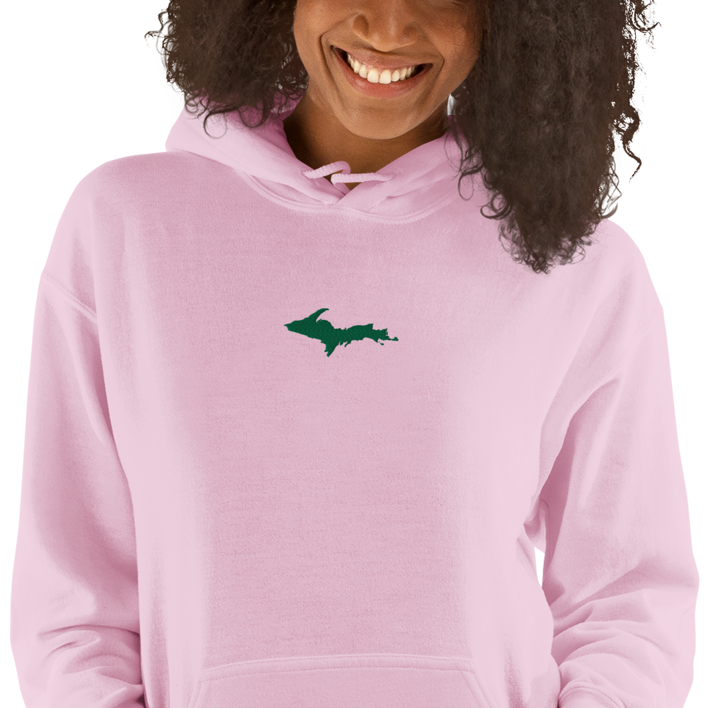 Michigan Upper Peninsula Hoodie (w/ Embroidered Green UP Outline) | Unisex Standard