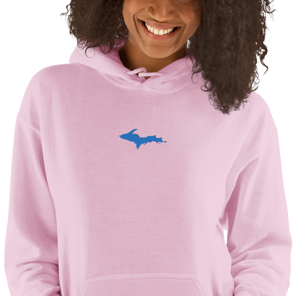 Michigan Upper Peninsula Hoodie (w/ Embroidered Azure UP Outline) | Unisex Standard