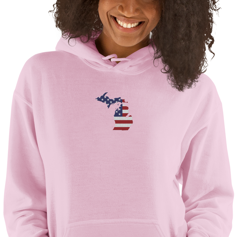 Michigan Hoodie (w/ MI USA Flag) | Unisex Standard - Emb.