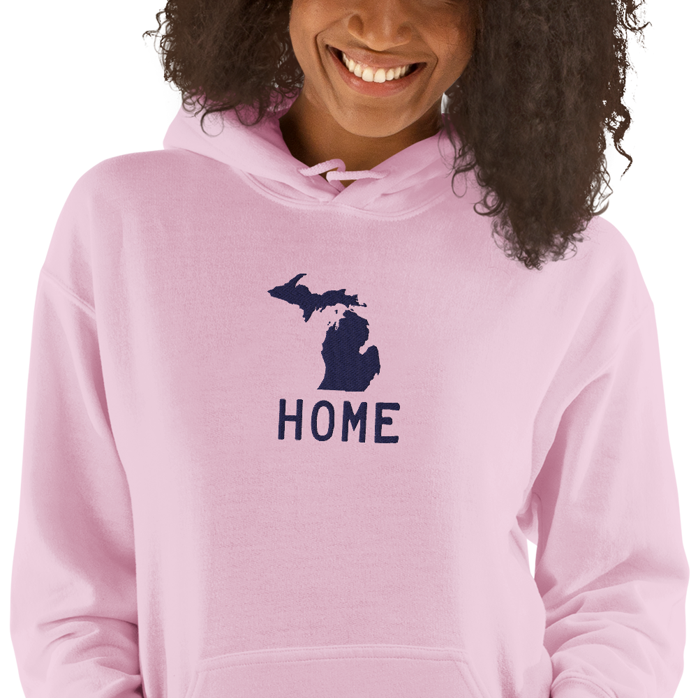 Michigan 'Home' Hoodie (Licence Plate Font) | Unisex Standard - Emb.