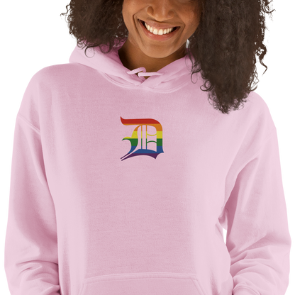 Detroit 'Old English D' Hoodie (Rainbow Pride Edition) | Unisex Standard - Emb.