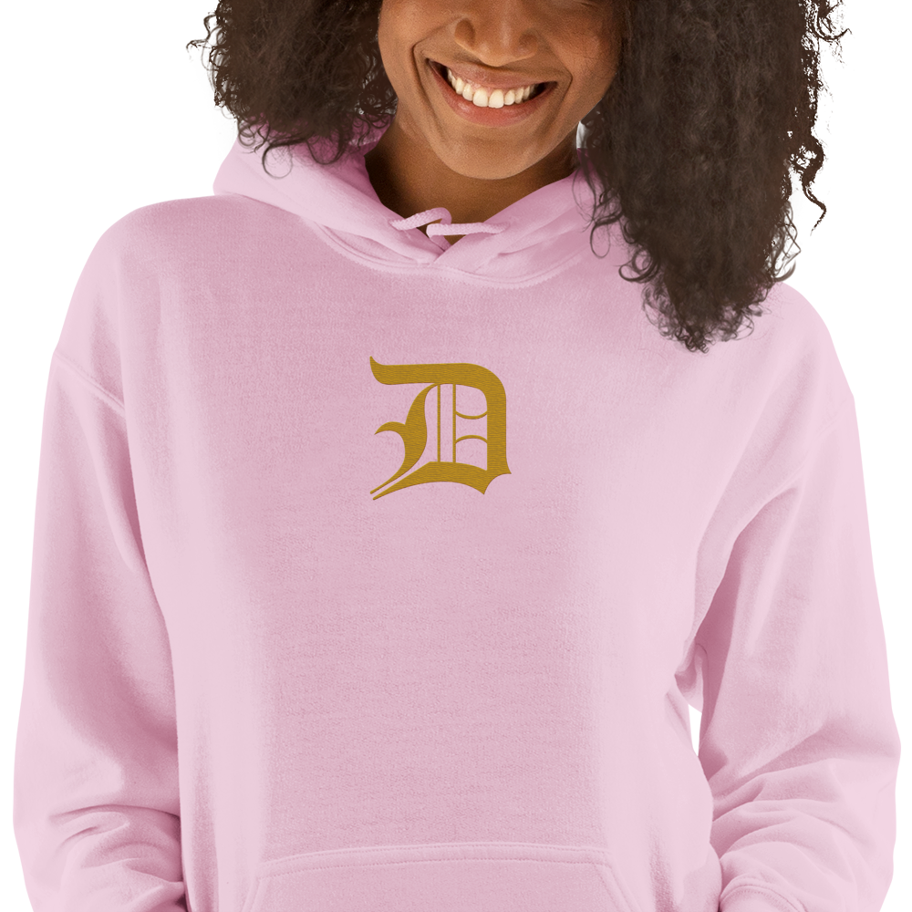 Detroit 'Old English D' Hoodie (Gold) | Unisex Standard - Emb.