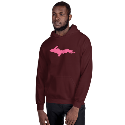 Michigan Upper Peninsula Hoodie (w/ Pink UP Outline) | Unisex Standard