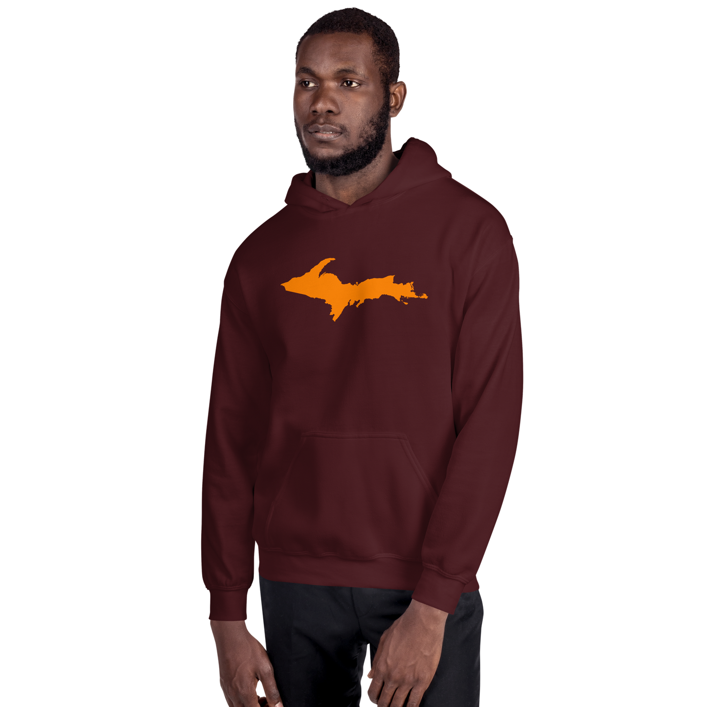 Michigan Upper Peninsula Hoodie (w/ Orange UP Outline) | Unisex Standard