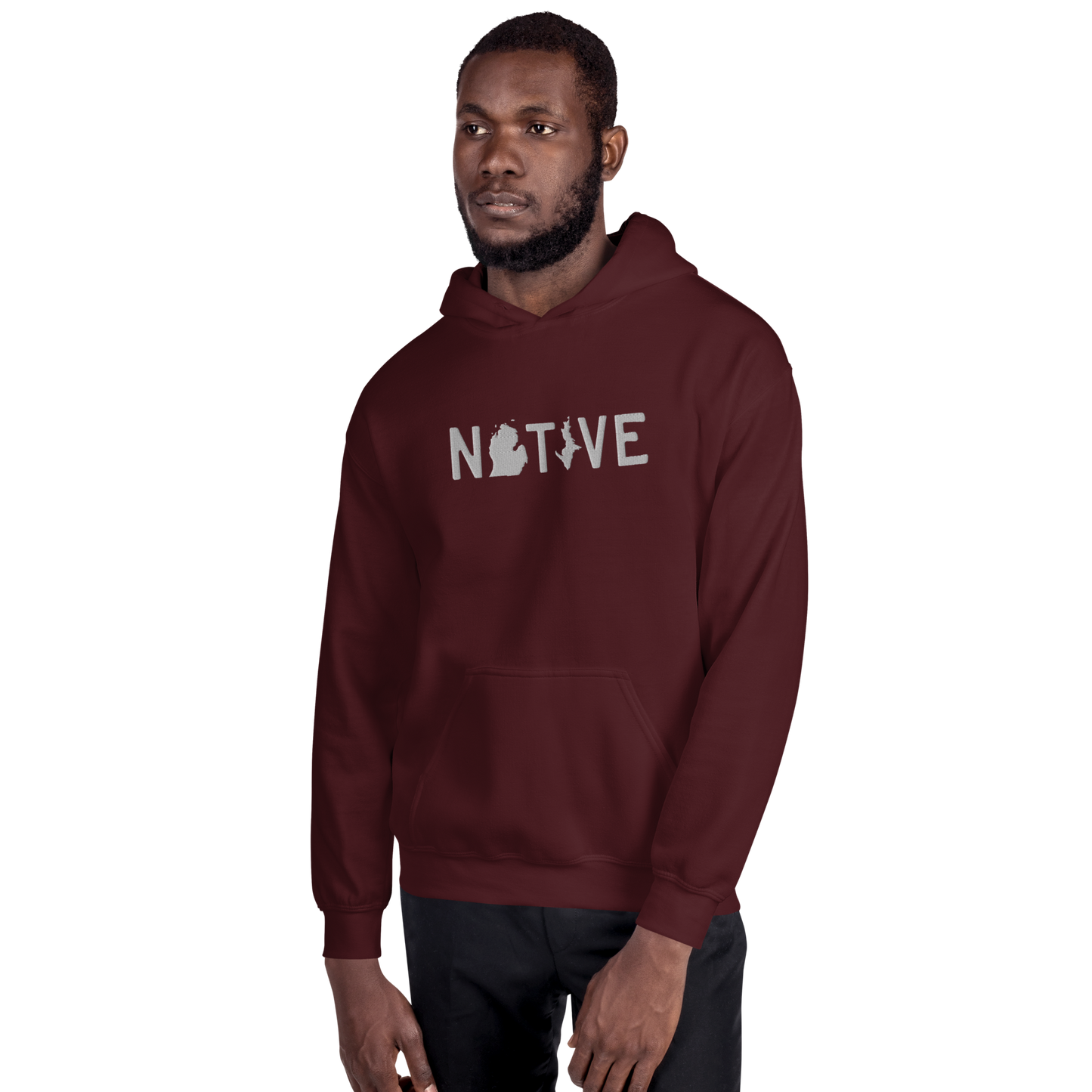 Michigan 'Native' Hoodie (Licence Plate Font) | Unisex Standard - Emb.