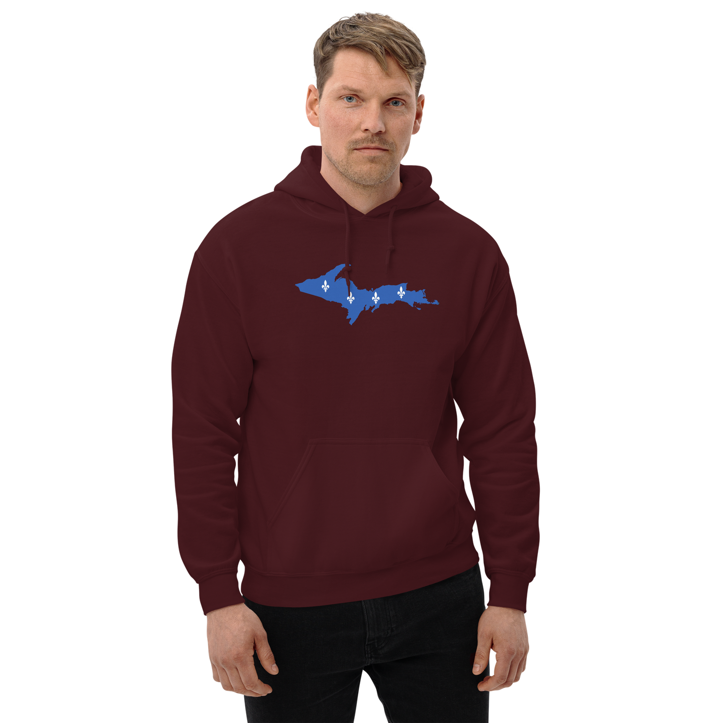 Michigan Upper Peninsula Hoodie (w/ UP Quebec Flag Outline) | Unisex Standard