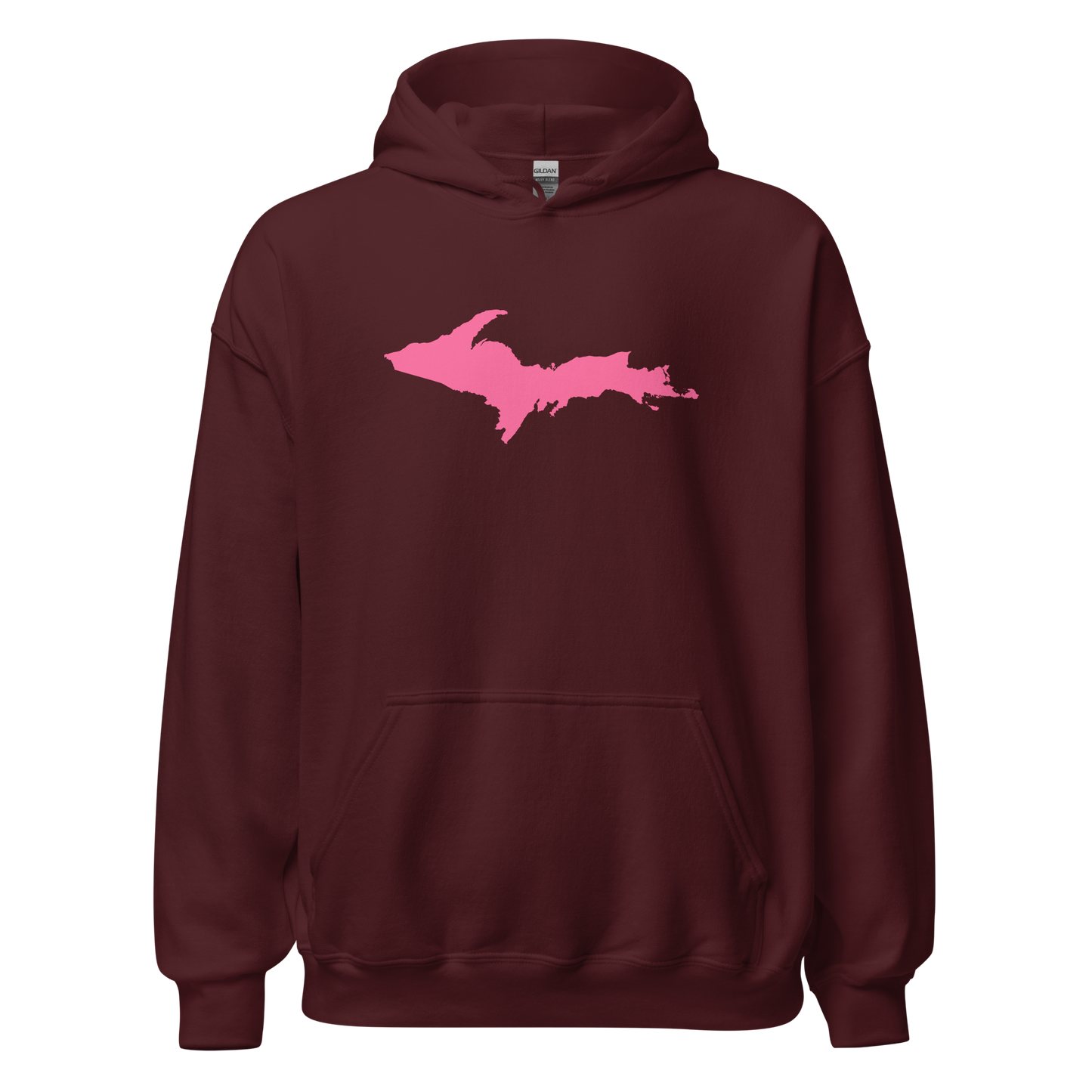 Michigan Upper Peninsula Hoodie (w/ Pink UP Outline) | Unisex Standard