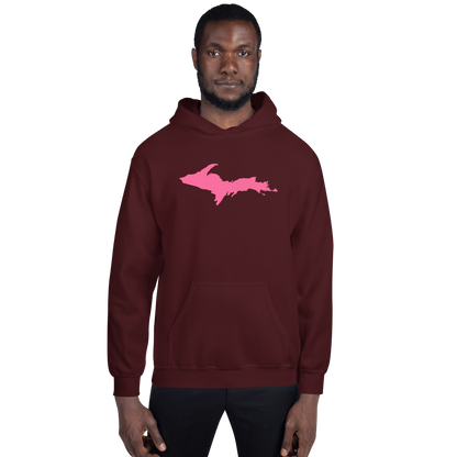 Michigan Upper Peninsula Hoodie (w/ Pink UP Outline) | Unisex Standard