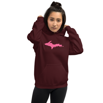 Michigan Upper Peninsula Hoodie (w/ Pink UP Outline) | Unisex Standard