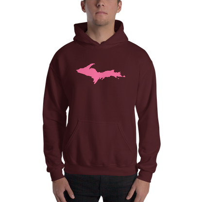 Michigan Upper Peninsula Hoodie (w/ Pink UP Outline) | Unisex Standard