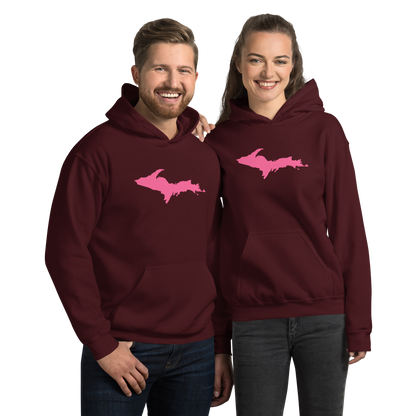 Michigan Upper Peninsula Hoodie (w/ Pink UP Outline) | Unisex Standard