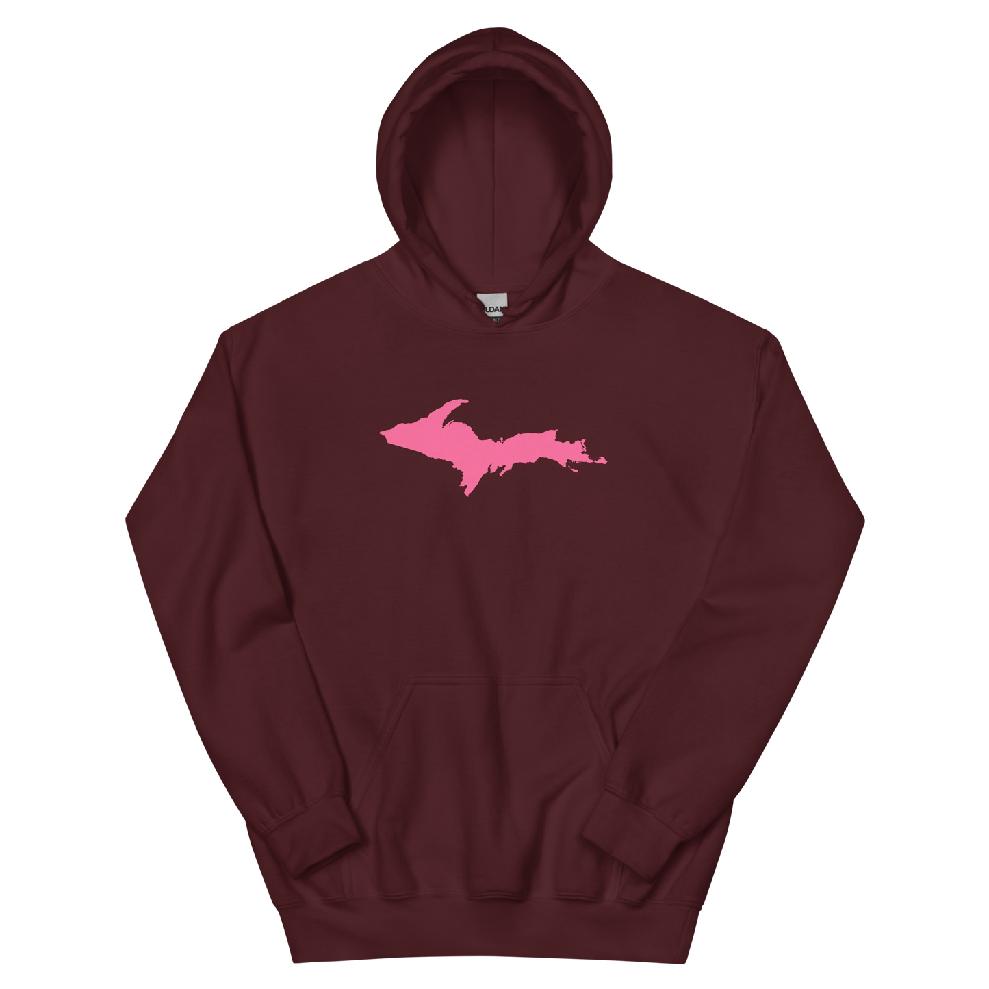 Michigan Upper Peninsula Hoodie (w/ Pink UP Outline) | Unisex Standard