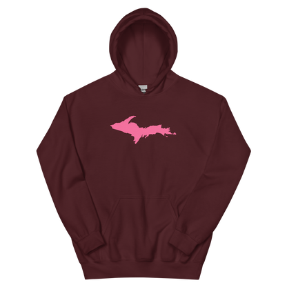 Michigan Upper Peninsula Hoodie (w/ Pink UP Outline) | Unisex Standard