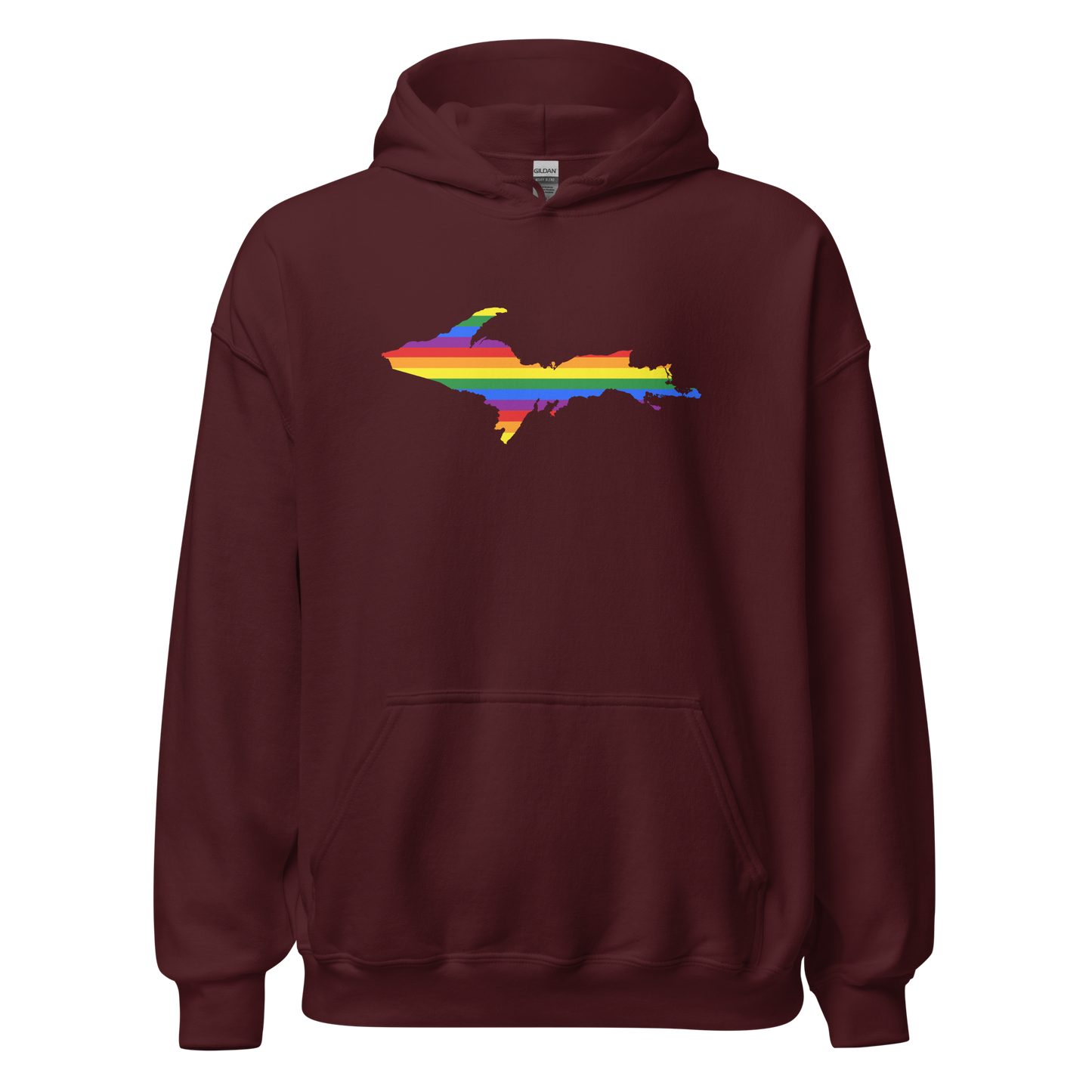 Michigan Upper Peninsula Hoodie (w/ UP Pride Flag Outline) | Unisex Standard