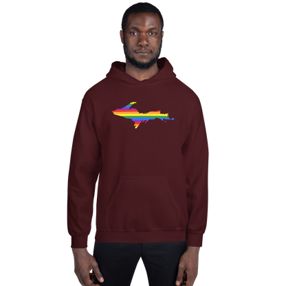 Michigan Upper Peninsula Hoodie (w/ UP Pride Flag Outline) | Unisex Standard