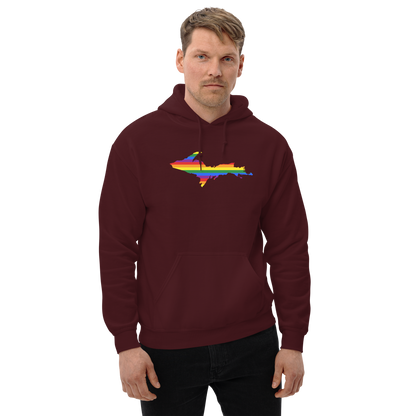 Michigan Upper Peninsula Hoodie (w/ UP Pride Flag Outline) | Unisex Standard