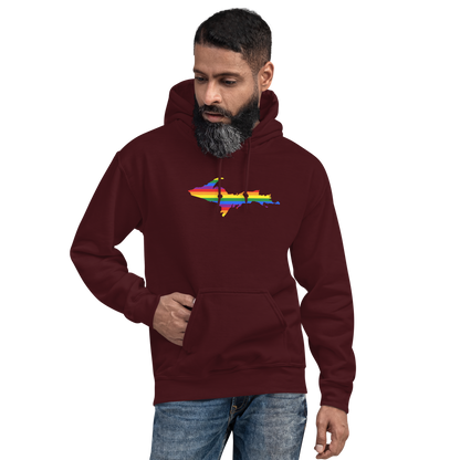 Michigan Upper Peninsula Hoodie (w/ UP Pride Flag Outline) | Unisex Standard