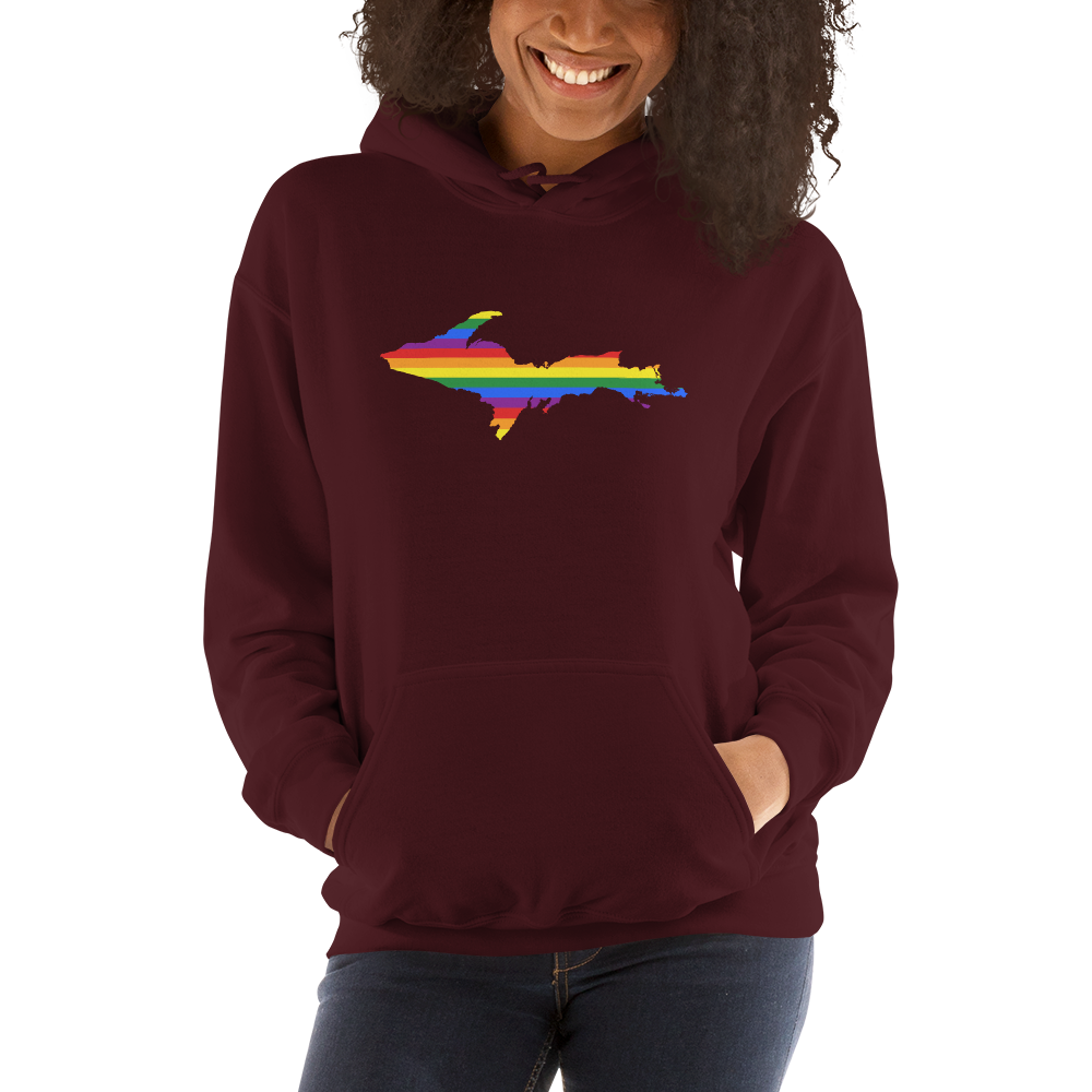 Michigan Upper Peninsula Hoodie (w/ UP Pride Flag Outline) | Unisex Standard