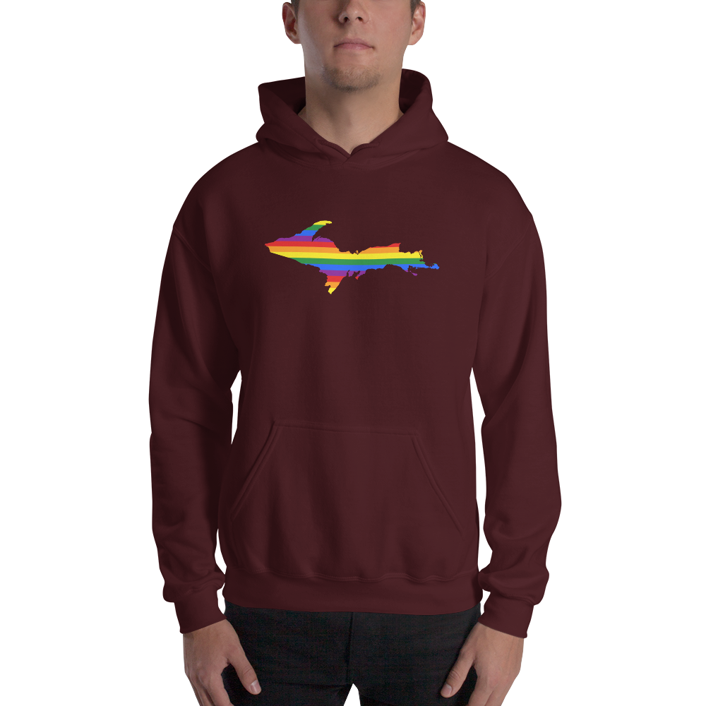 Michigan Upper Peninsula Hoodie (w/ UP Pride Flag Outline) | Unisex Standard