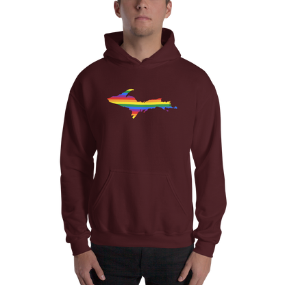 Michigan Upper Peninsula Hoodie (w/ UP Pride Flag Outline) | Unisex Standard