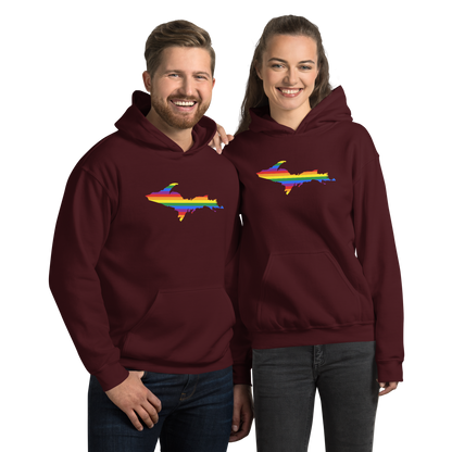 Michigan Upper Peninsula Hoodie (w/ UP Pride Flag Outline) | Unisex Standard