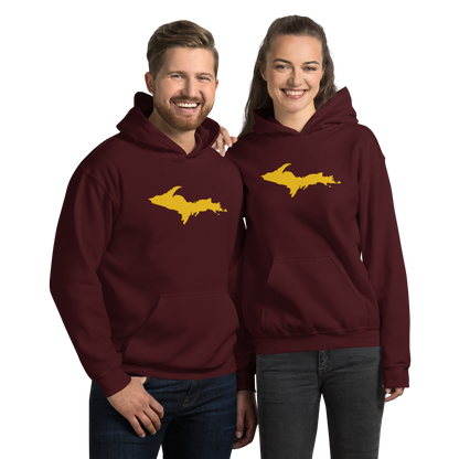 Michigan Upper Peninsula Hoodie (w/ Gold UP Outline) | Unisex Standard